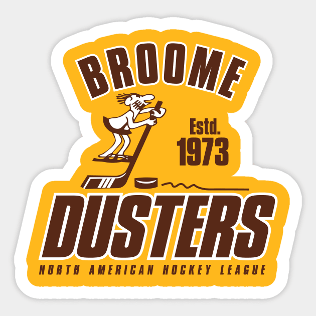Broome Dusters Hockey Old School Hockey Sticker TeePublic